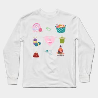 Best knitiing mom e ver sticker pack Long Sleeve T-Shirt